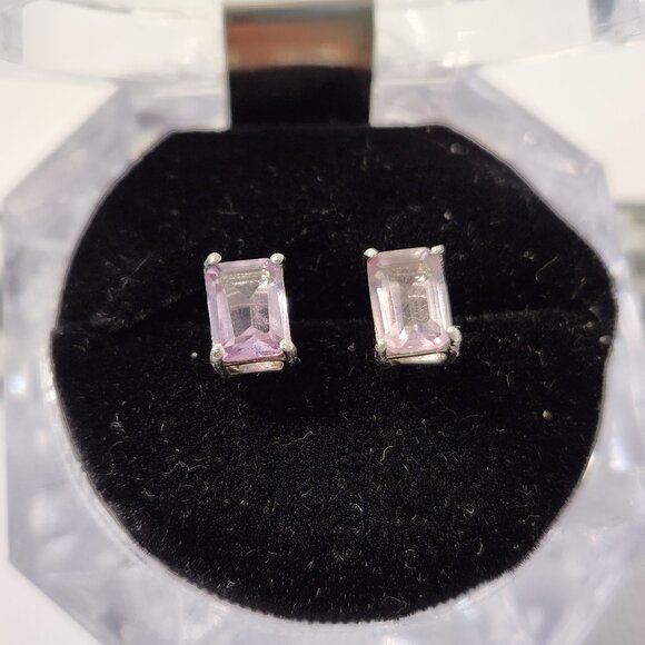 Retro Ametrine 925 3.20cts Natural Emerald Cut stud earrings - Picture 6 of 12